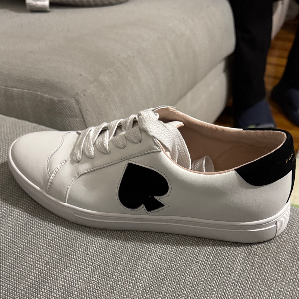 Kate Spade White and Black Leather Sneakers